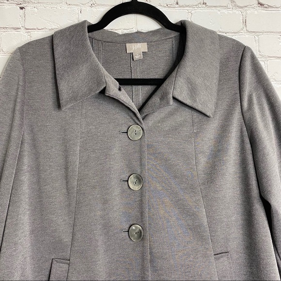 J Jill Gray 3/4 Sleeve Peacoat Jacket Large - Picture 4 of 10